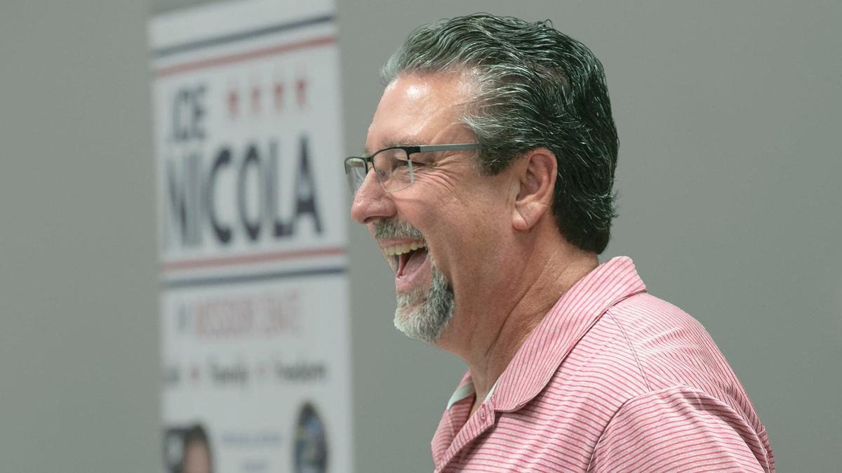 Joe Nicola, a Jackson County pastor and Republican nominee for District 11 in the Missouri Senate, spoke at a discussion on a senior property tax freeze. The event was held Thursday, October 10, 2024 at the Buckner City Hall.