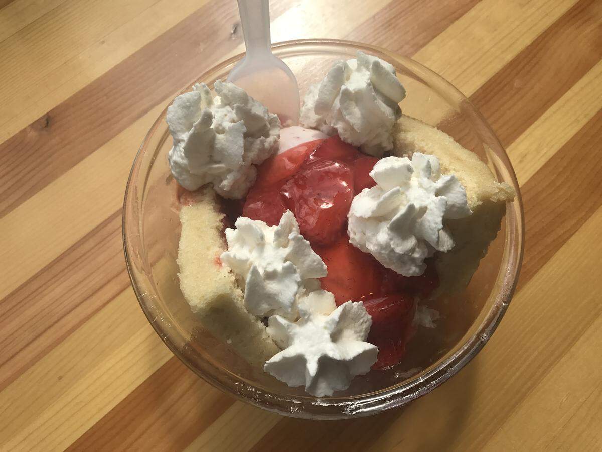 Betty Rae's strawberry shortcake sundae.