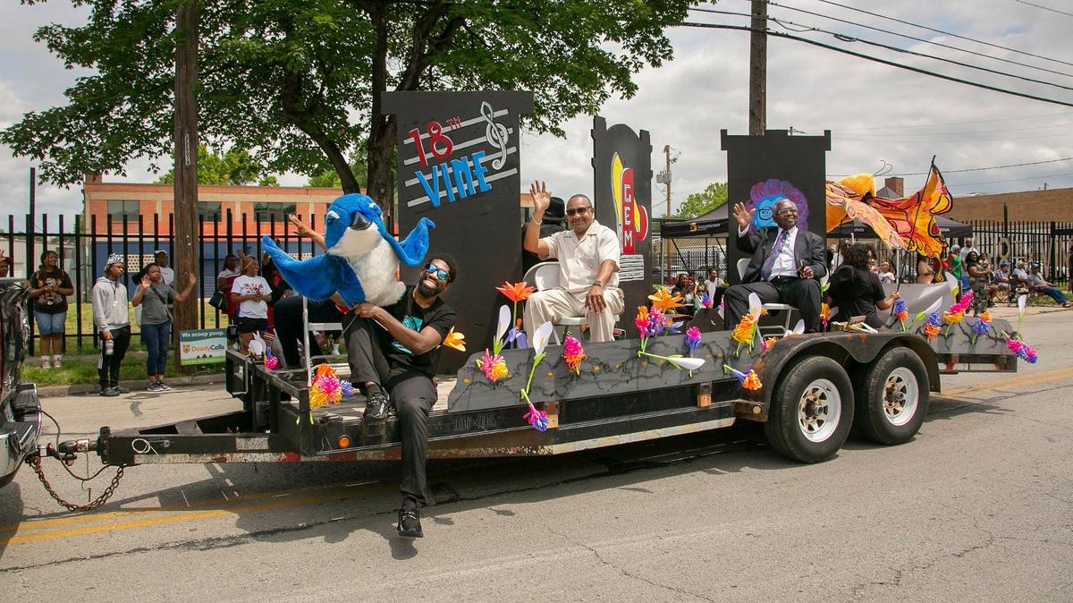 The 18th and Vine float at the 13th annual Juneteenth Heritage Parade.