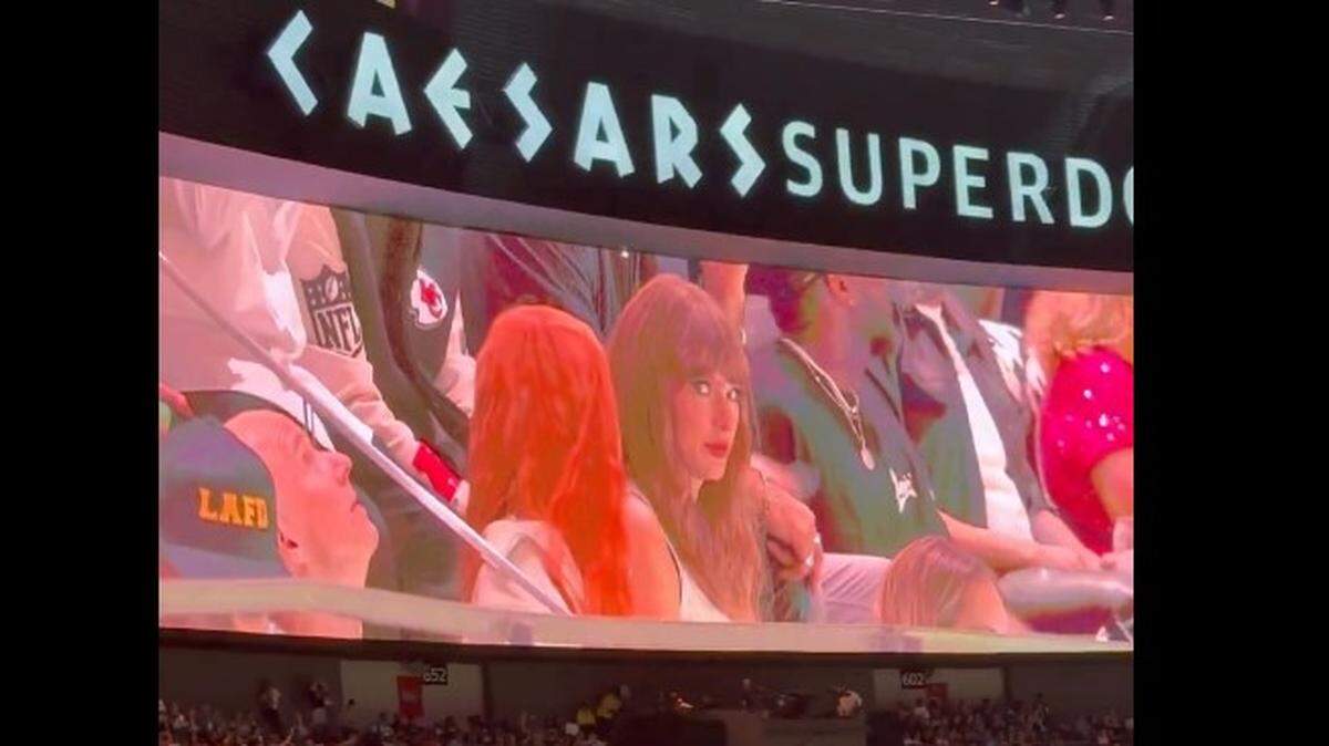 Taylor Swift heard it from Eagles fans inside the Superdome at Super Bowl LIX.