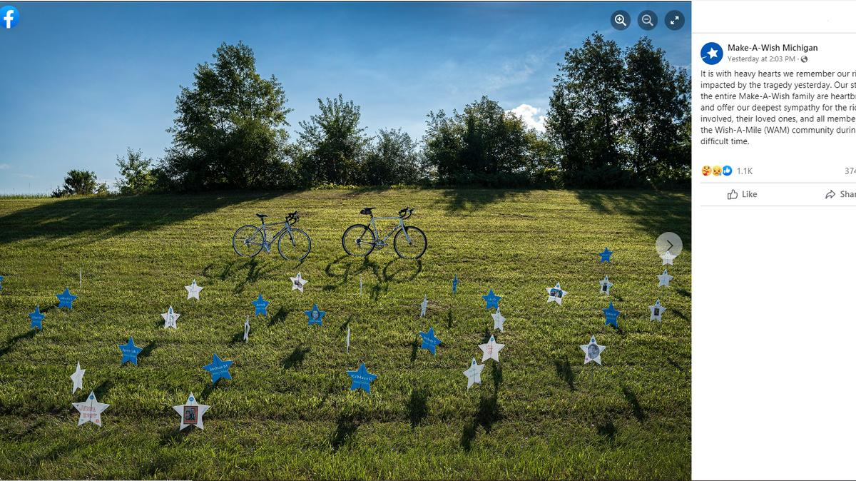 An SUV driver struck 5 cyclists, killing 2 during Michigan’s Make-A-Wish ride, the sheriff said. The crash left the organization “heartbroken.”