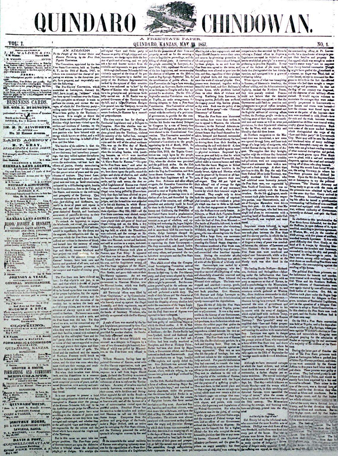 Quindaro Chindowan newspaper