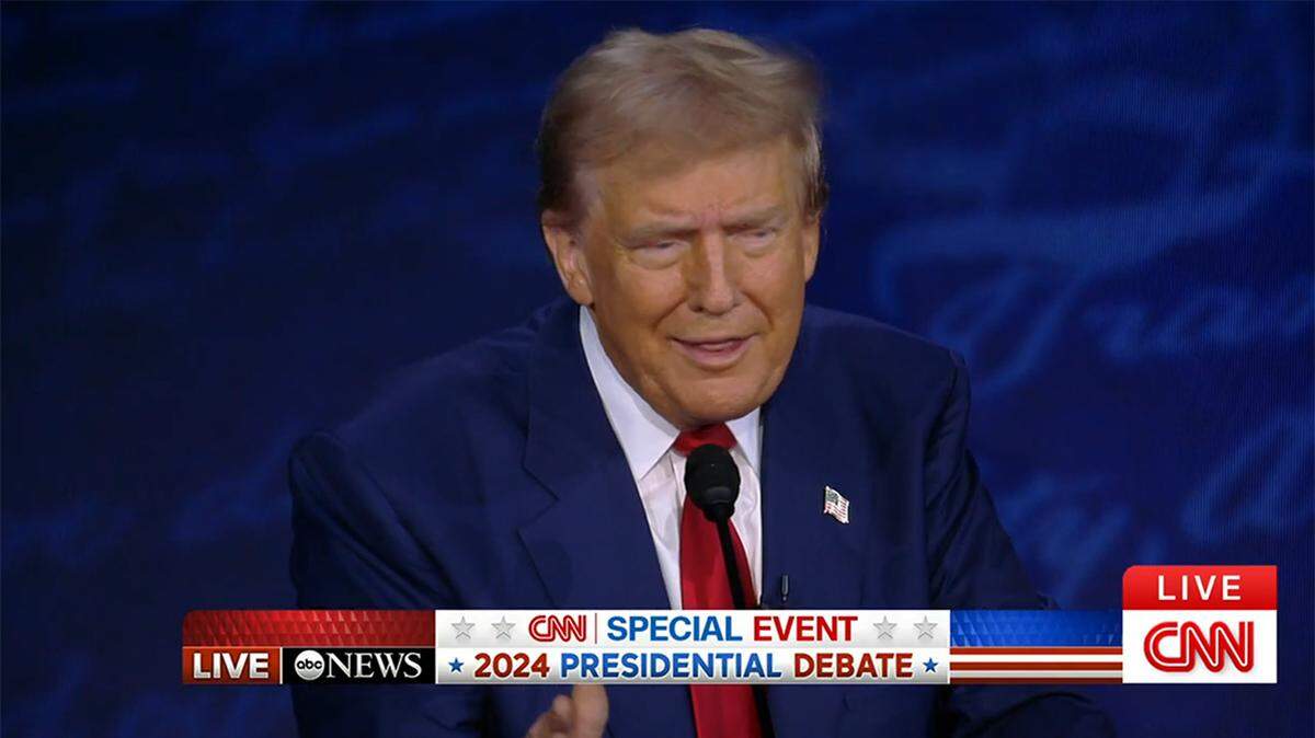 Donald Trump at the presidential debate with Kamala Harris on Sept. 10, 2024