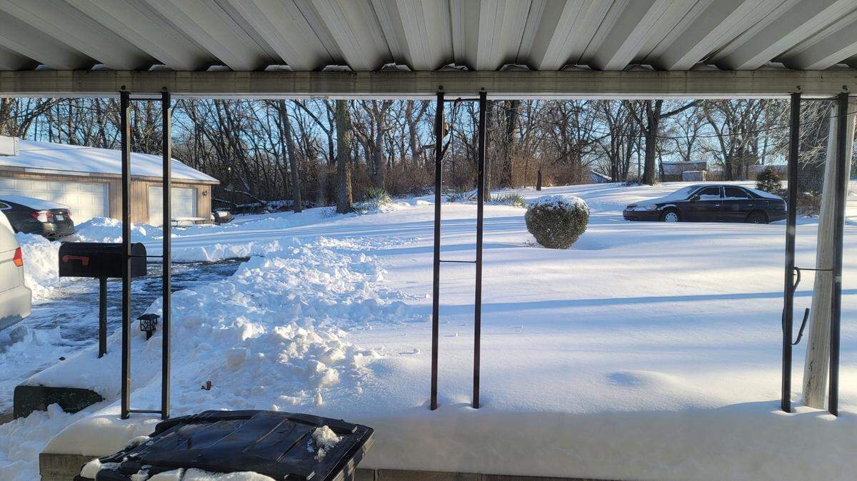 The view from Faith Rivera’s Wyandotte County home on Monday afternoon.