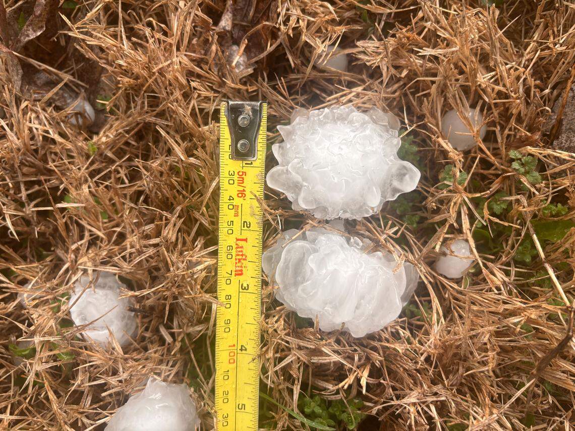 Several severe thunderstorm warnings were issued across the Kansas City metro throughout the evening of March 10, many of which included threats of high winds and hail. Golf ball-sized hail fell in Parkville around 6:30 p.m., damaging several cars.