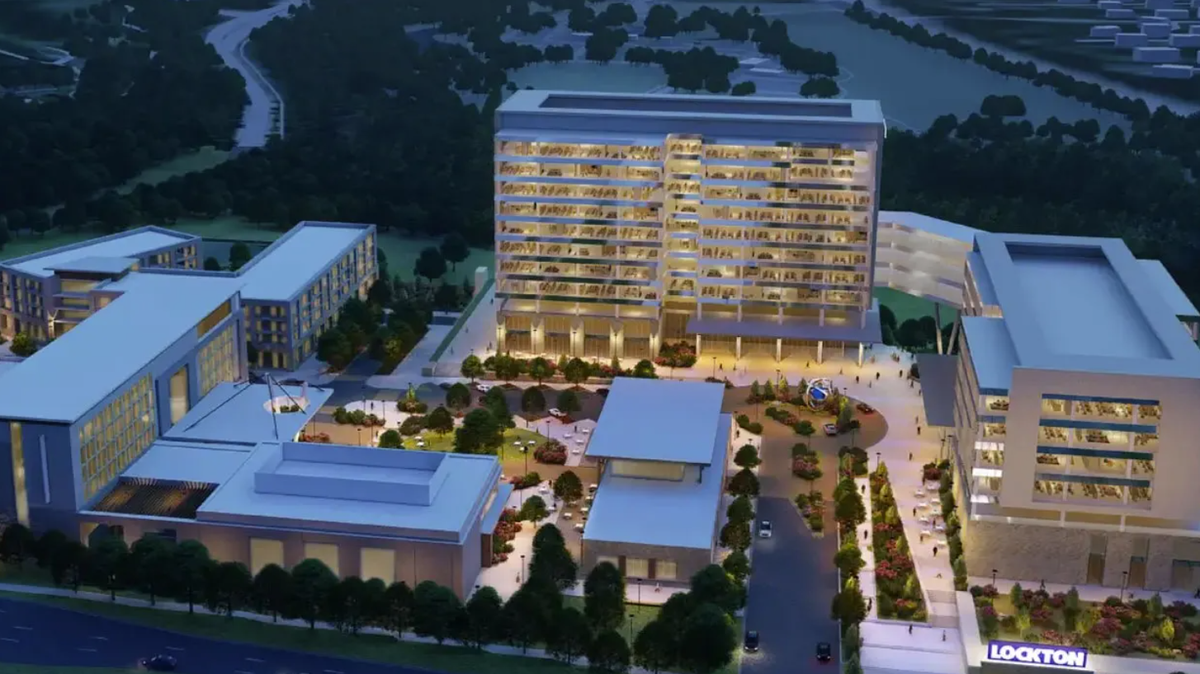 A rendering of Lockton’s proposed new campus in Leawood, Kansas.