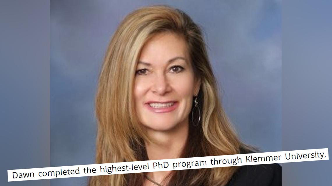 Dawn Cramer’s company biography claimed she had a “highest-level Ph.D.” from Klemmer Coaching Academy, which isn’t a university, and has never offered a Ph.D.