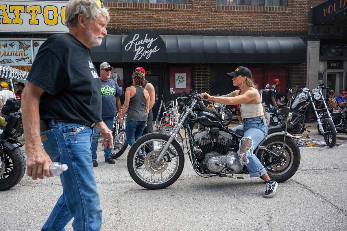 The David Mann Chopper Fest has been a tradition for two decades in California. This is the first time the event was held in Mann’s hometown of Kansas City.