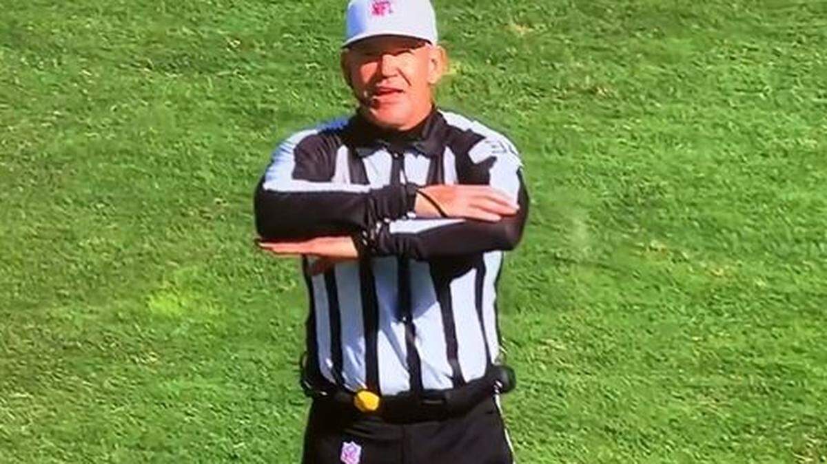 Clete Blakeman making the call.