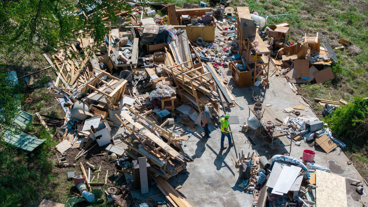 Cleanup efforts were underway in Clinton, Missouri after a tornado touched down Wednesday in Henry County. Crews were sorting through the remains of the storage building located behind American Building Products on South Second Street on Thursday, April 16, 2026.