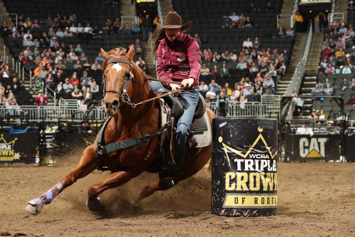 Two-time world champion Brittany Pozzi Tonozzi of Lampasas, Texas, claimed the $50,000 prize in barrel racing at Friday night’s Royal City Roundup.