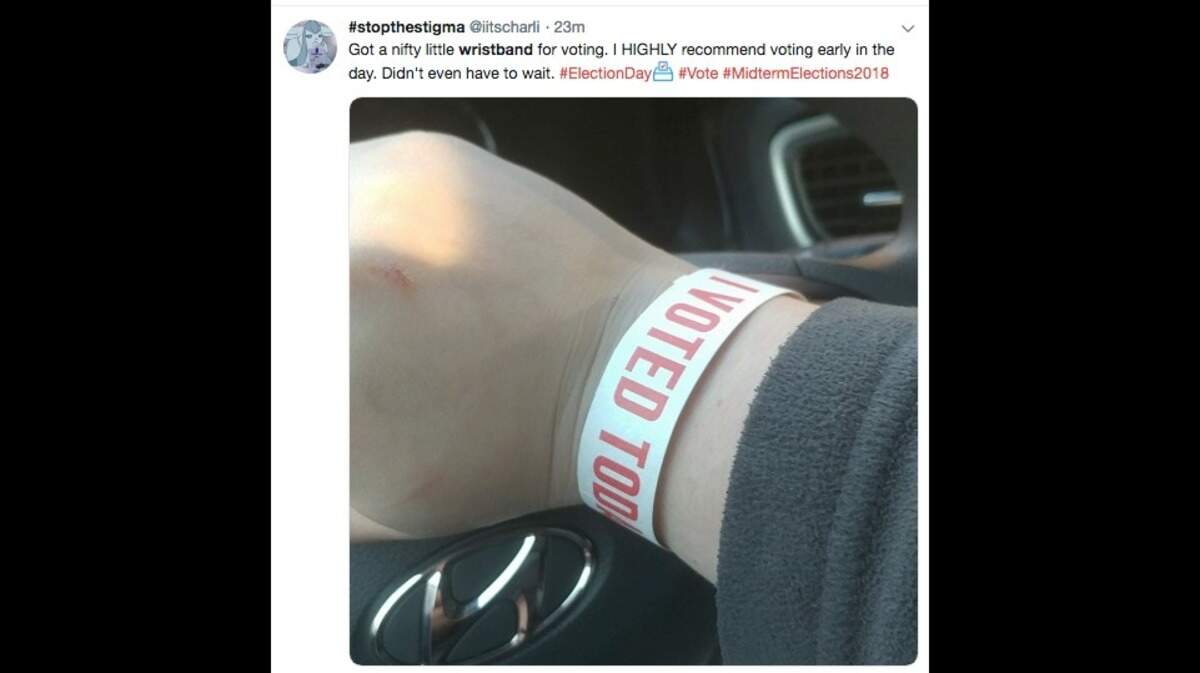 Voters in some parts of the country - Chicago and Jefferson County, Kentucky - are getting voting wristbands instead of stickers today.