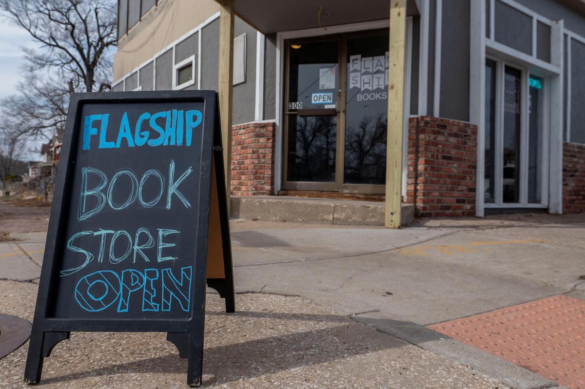 Flagship Books’ corner storefront at 600 Ohio Ave. in Kansas City, Kansas.