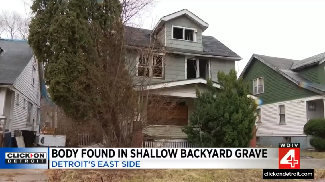 A utility worker discovered a woman’s body in a shallow grave in Detroit, Michigan, reports say.