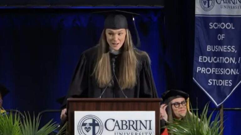 Kylie Kelce draws praise for commencement speech at her alma mater