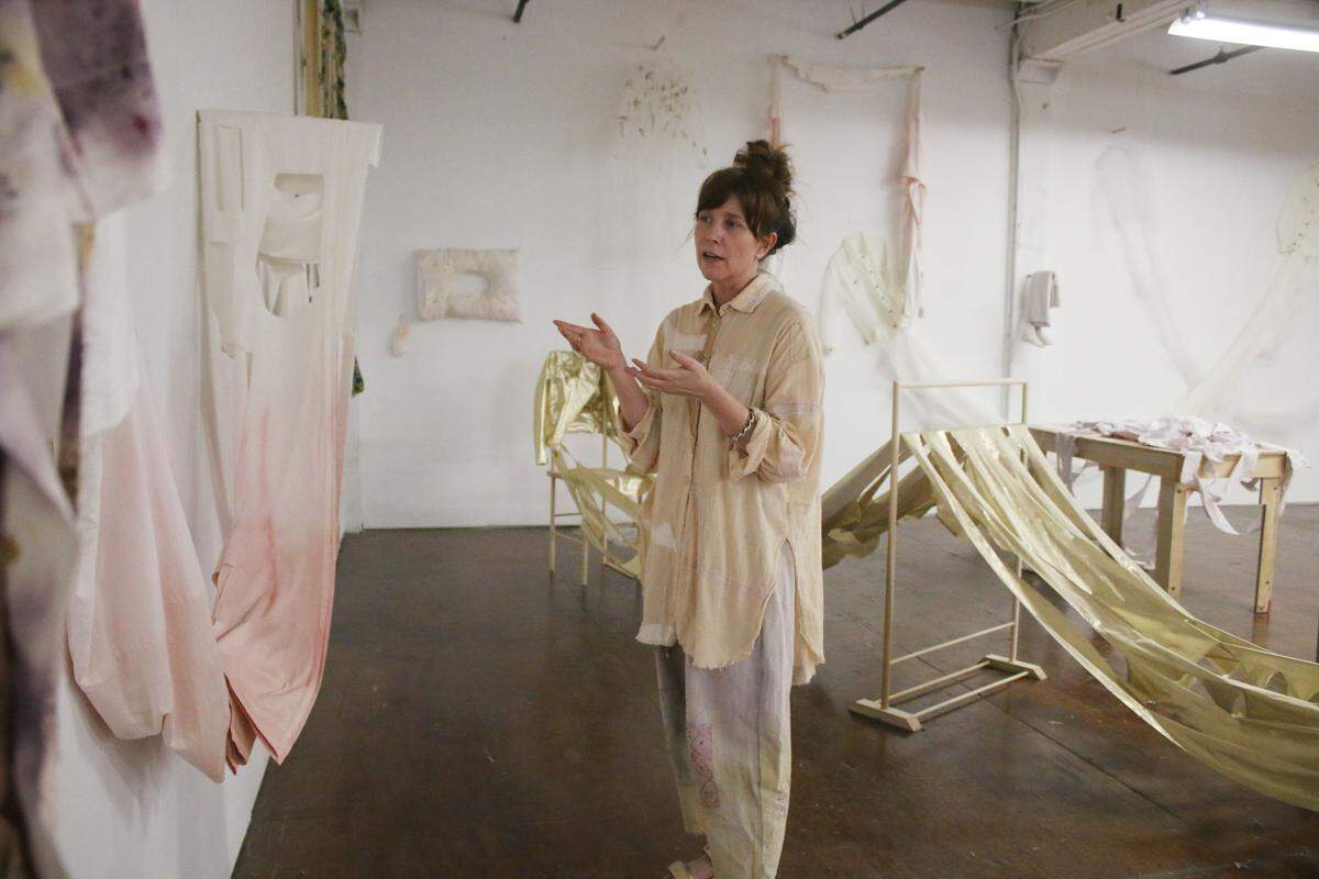 Artist Hadley Clark talks about some of the works in her new exhibition now on display at The Studios, 1708 Campbell St.