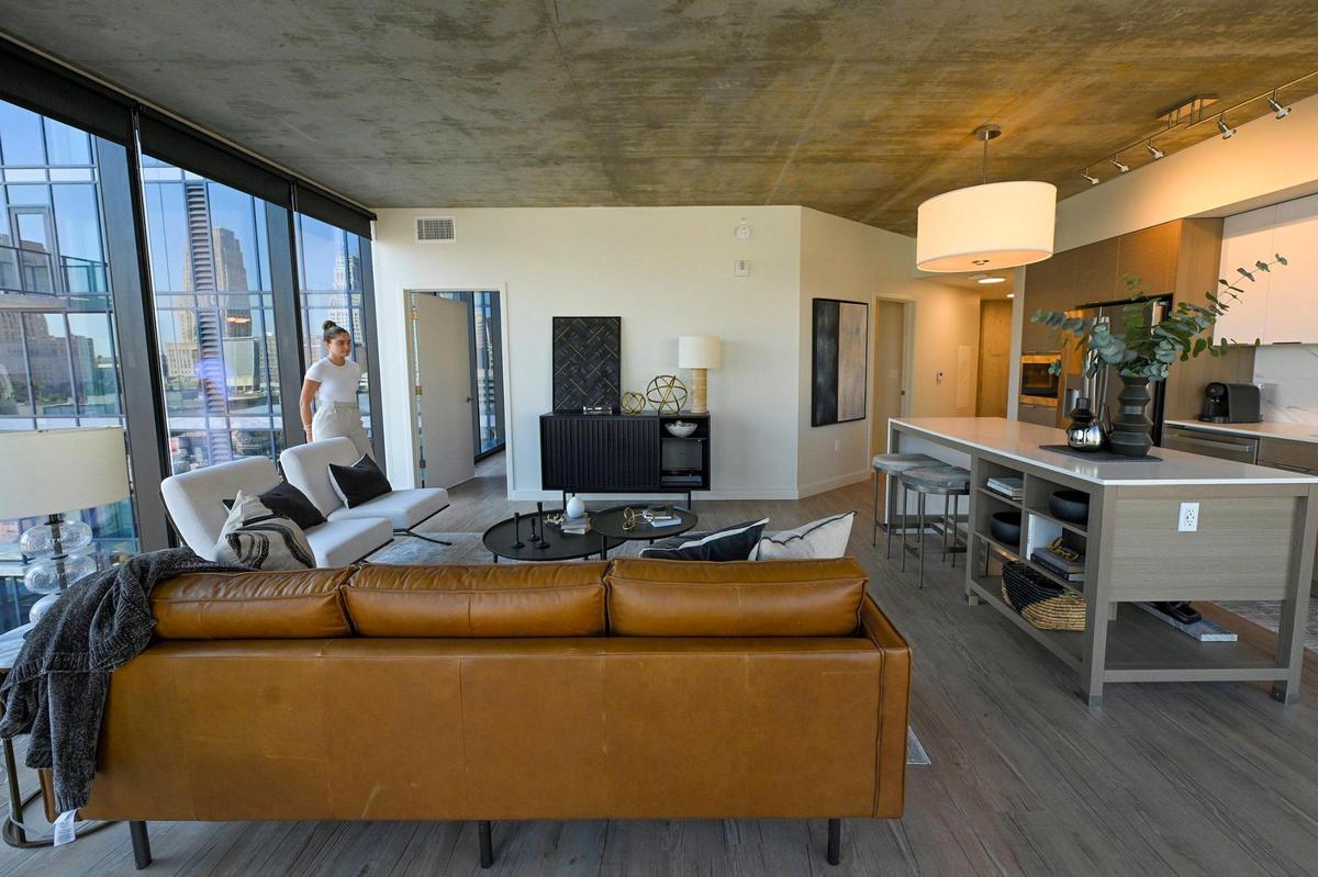 A model apartment at the new Three Light Luxury Apartments, 1477 Main St., in downtown Kansas City.