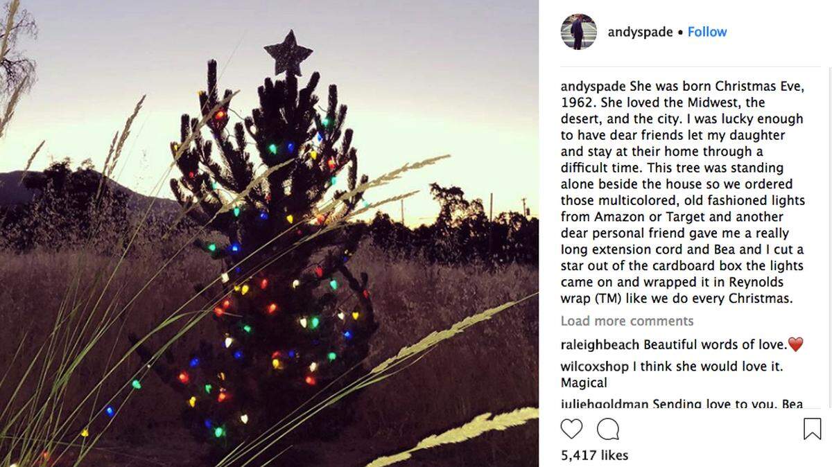 Andy Spade, husband of the late designer Kate Spade, has spoken for the first time on social media since her June death. In an Instagram post Tuesday, he referenced the “difficult time” it’s been for him and their daughter, Bea.
