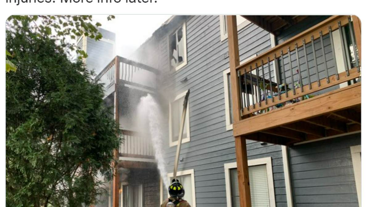 Sixteen people were displaced and no injuries were reported following a fire Tuesday morning at an apartment building in Overland Park, officials said.
