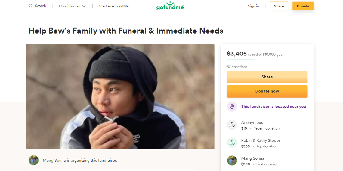A GoFundMe page has been established for Way La Baw, 16, who died of gunshot wounds in a Kansas City hospital earlier this week.