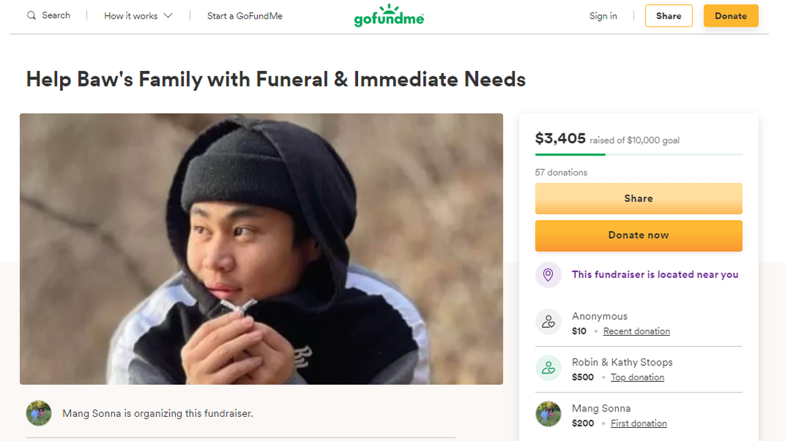 A GoFundMe page has been established for Way La Baw, 16, who died of gunshot wounds in a Kansas City hospital earlier this week.