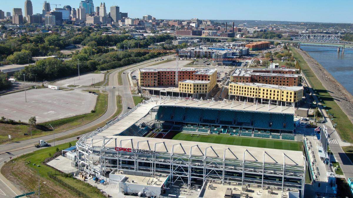 Phase I of a multi-phased project known as the Berkley Riverfront Mixed-Use District is under construction led by the ownership of the Kansas City Current (who own CPKC Stadium) in partnership with Port KC and Marquee Development.Development in Berkley Riverfront Park on Tuesday, October 21, 20225, in Kansas City.