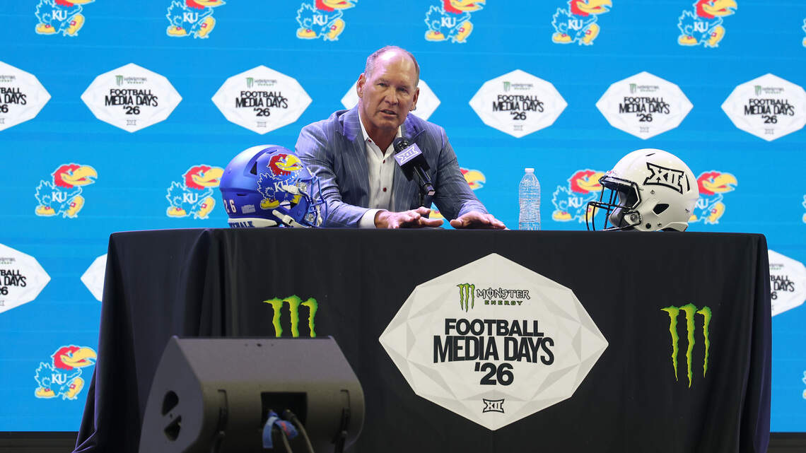 Kansas football coach Lance Leipold excited for game in London. Players are, too
