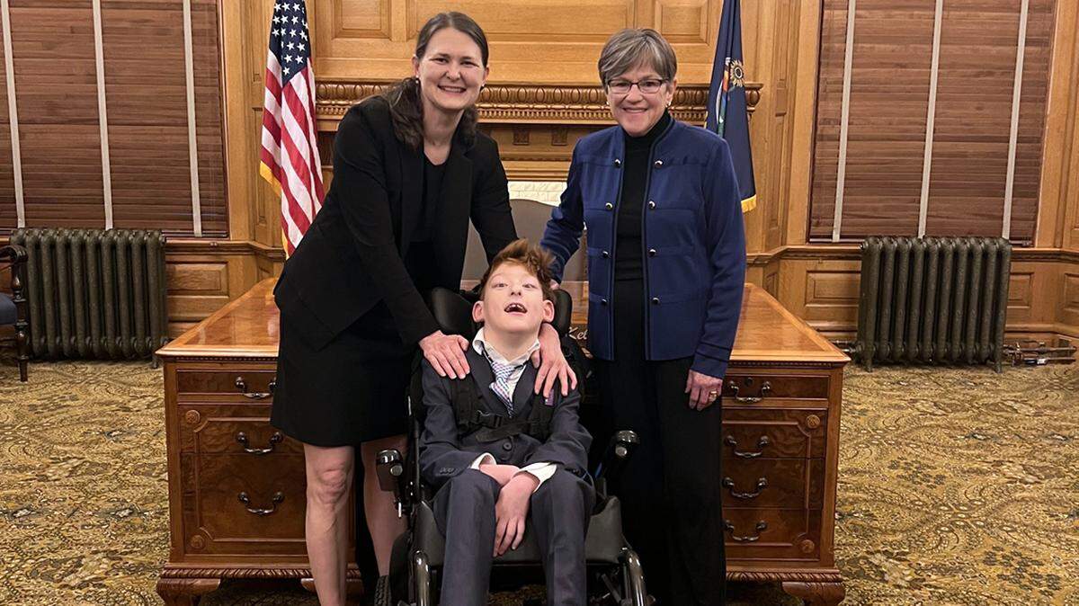 Laura Robeson and her son Danny were Gov. Laura Kelly’s guests at her State of the State address.