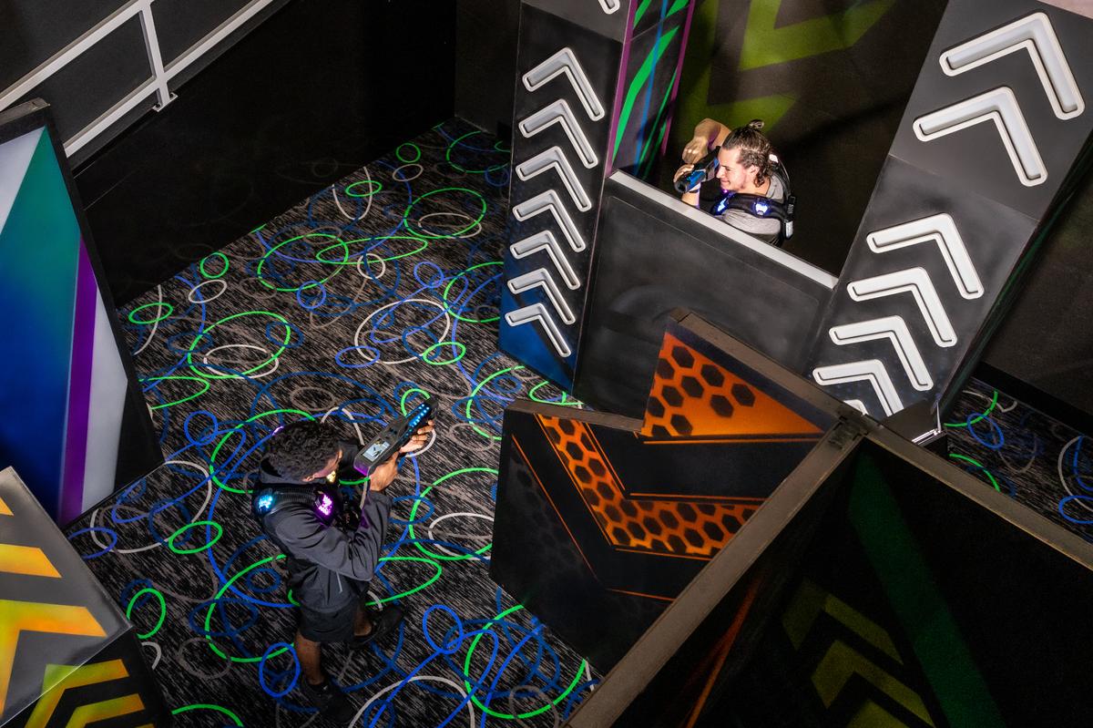 A photo taken at a different location displays what the two-story laser tag arena will look like in Overland Park.