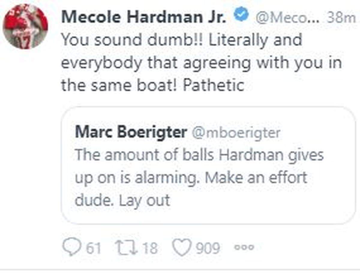 This was later deleted by Hardman.