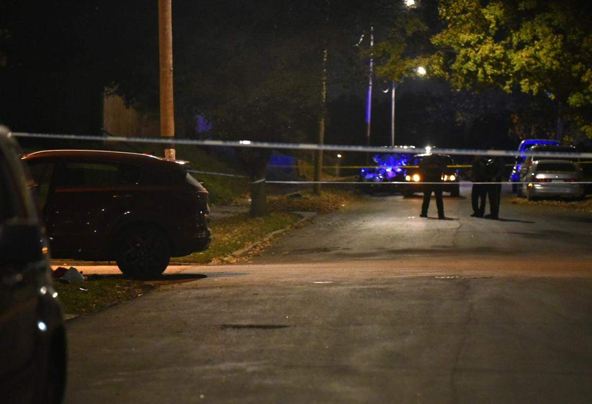 Kansas City police were investigating a homicide Friday night after a teenager was found fatally shot near a vehicle that had struck a light pole in the 6000 block of East 13th Street. Two other teenagers were taken to the hospital with gunshot wounds not believed to be life-threatening.