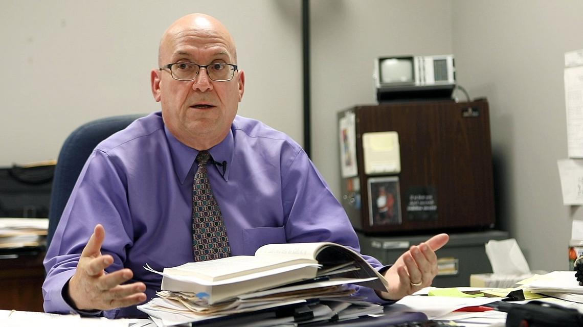 Anthony Cardarella, the district defender who oversees Clay, Clinton and Platte counties, talks in his office in Liberty.