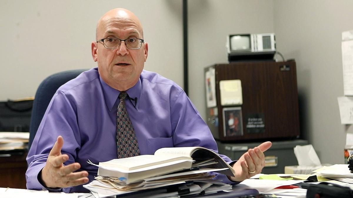 Anthony Cardarella, the district defender who oversees Clay, Clinton and Platte counties, talks in his office in Liberty.