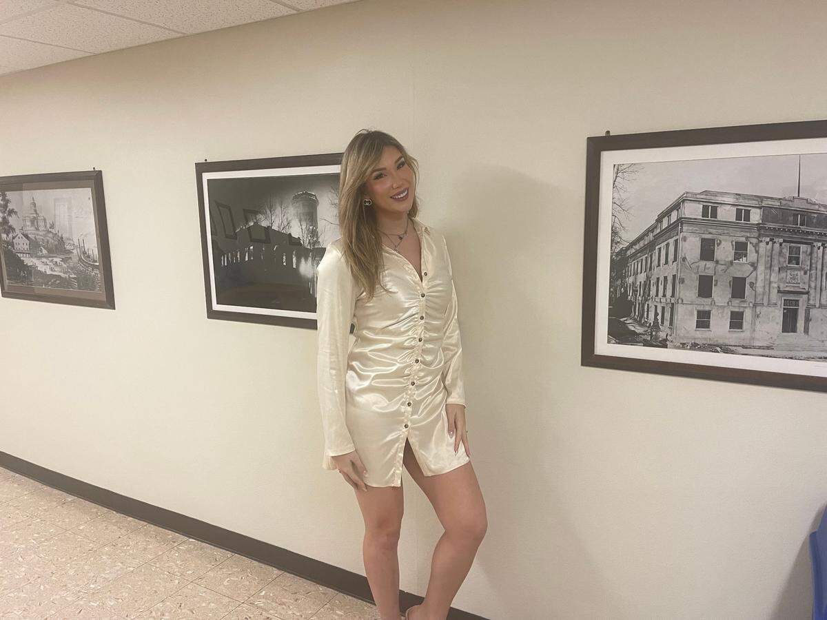 Landon Patterson, 26, poses for a picture at the Missouri Capitol on Monday, Feb. 3, 2025. Patterson spoke about her experience receiving gender-affirming care in Kansas City.
