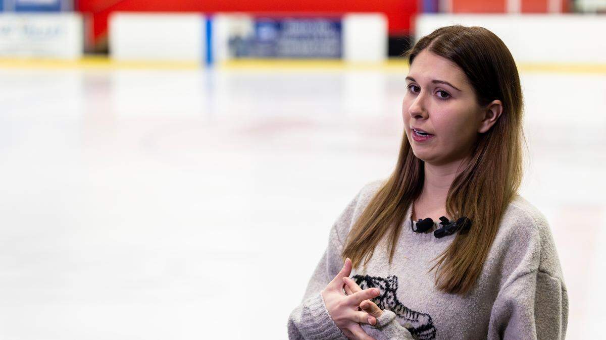 Bonnie Lewis, a figure skating coach with the Kansas City Figure Skating Club, speaking at the Kansas City Ice Center, about those in the figure skating community who were killed in a plane crash near Washington D.C.