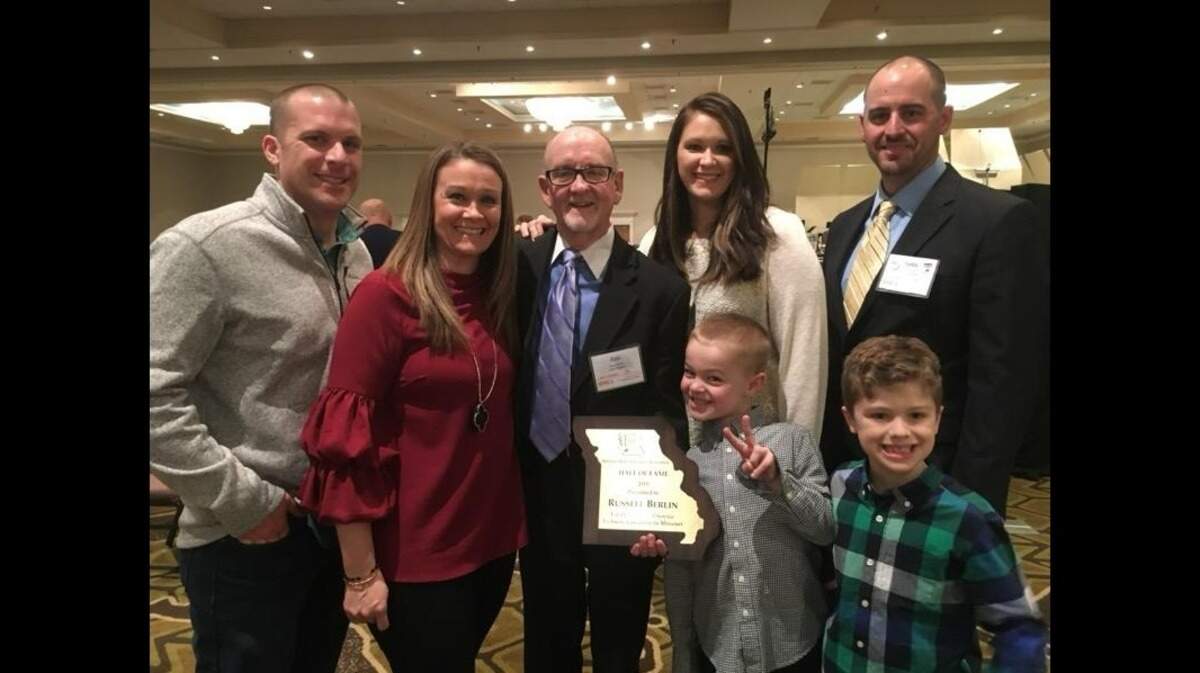 After his retirement from public school teaching, Russ Berlin, pictured here with his family, joined forces with Phyllis Hamilton to bring together musicians and music supporters to begin the Lee’s Summit Symphony, presenting the first concert in 2003. Berlin was selected for the Lifetime Achievement Award at the Mayor’s Character Breakfast in Lee’s Summit.