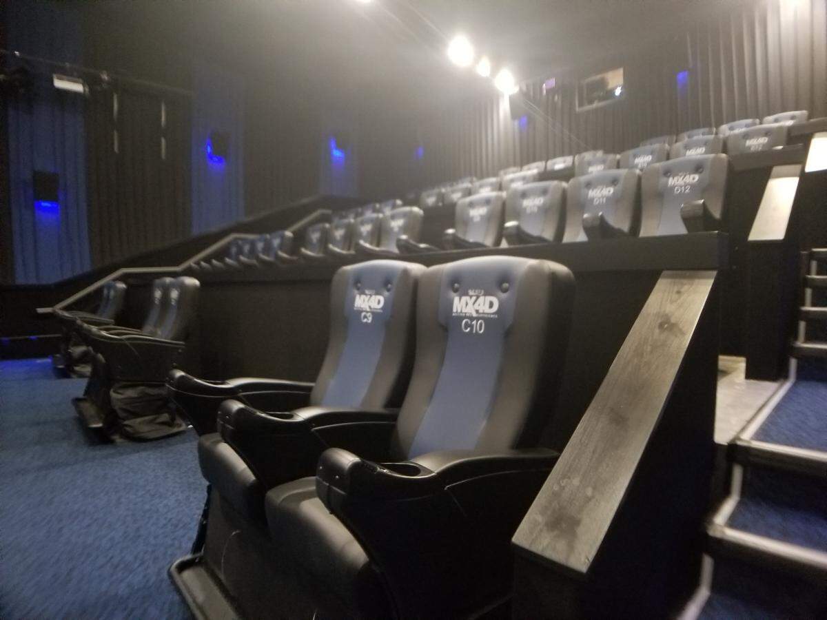 The MX4D auditorium has seats that move in sync with the action on screen.