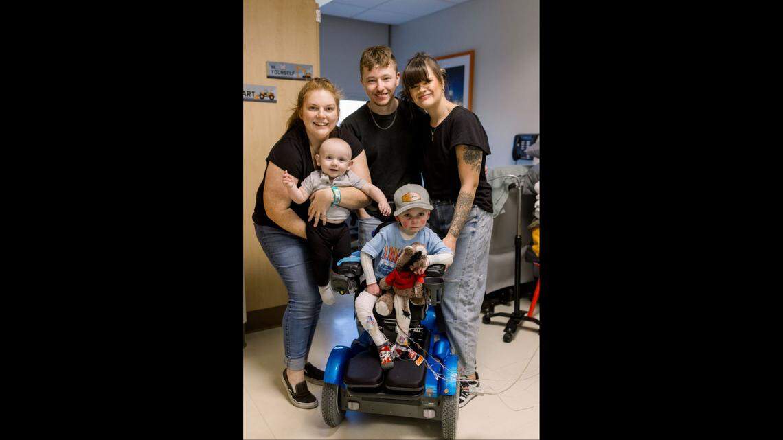 Tucker Langford, 3, is pictured with family in this submitted photo. Tucker has been diagnosed with dilated cardiomyopathy, and has been placed on hospice.