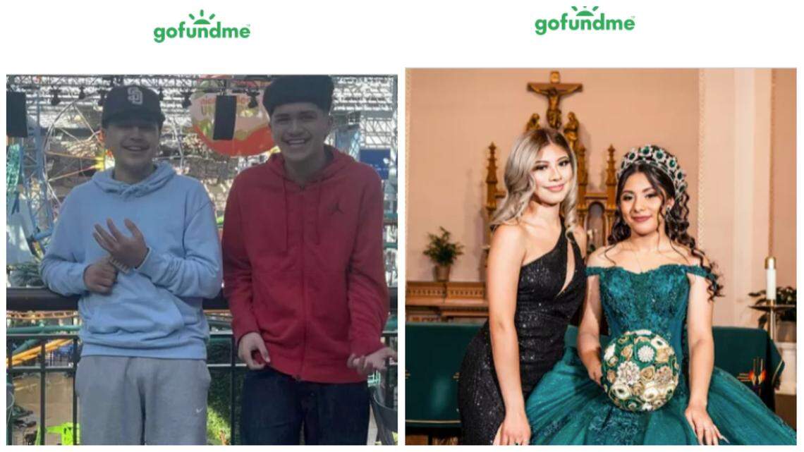 Adrian Lara and Isaac Lara, left, and Linette Lopez and Yanitza Lopez, right, were killed in a single-vehicle crash in Iowa, cops say.