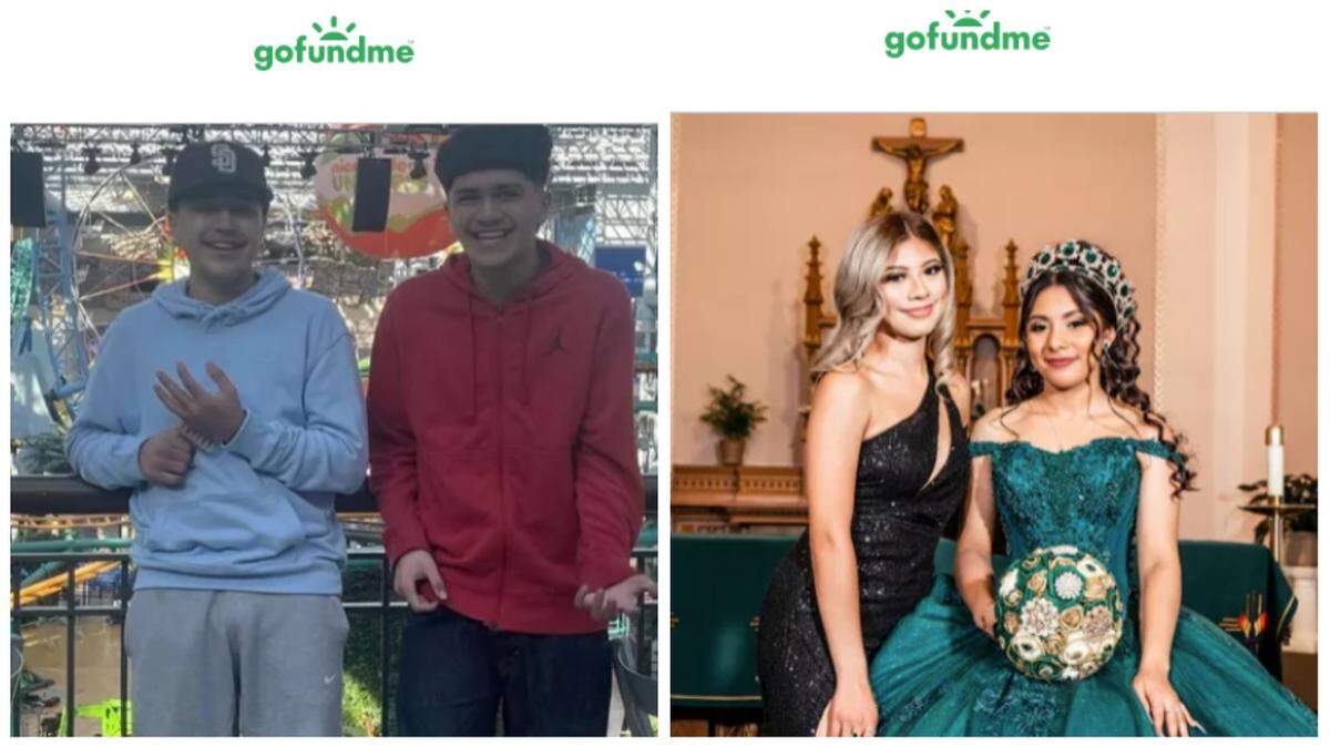 Adrian Lara and Isaac Lara, left, and Linette Lopez and Yanitza Lopez, right, were killed in a single-vehicle crash in Iowa, cops say.