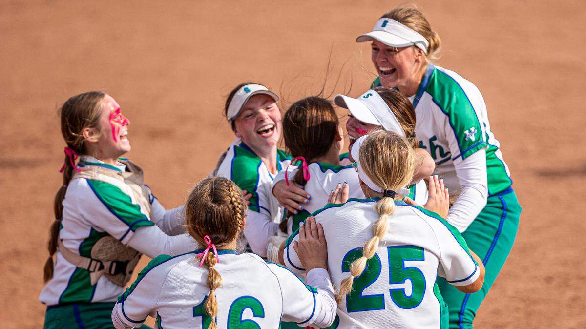 Blue Springs South celebrates after beating Francis Howell to win the Missouri Class 5 girls softball championship on Friday at the Killian Softball Complex in Springfield.