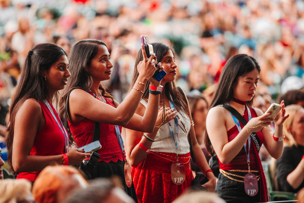 Charlie Puth’s Whatever’s Clever! World Tour show Wednesday, May 13, at Starlight Theatre was the first concert ever for Overland Park native Nimra Syed (middle left).