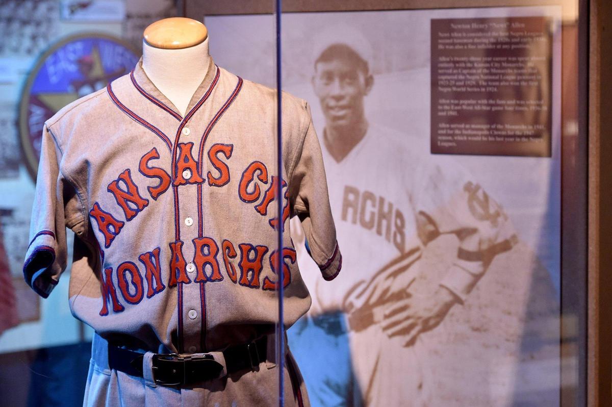 Kansas City Monarchs jersey of Newton Henry “Newt” Allen at the Negro Leagues Baseball Museum in the 18th and Vine Jazz District.