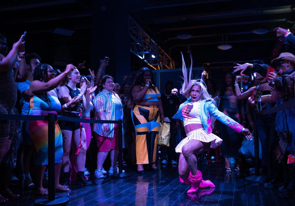 Mariah Carter-Ebony dances for a crowd during the Pride Ball organized by Kansas City Pride Community Alliance at the Uptown Theater in June.
