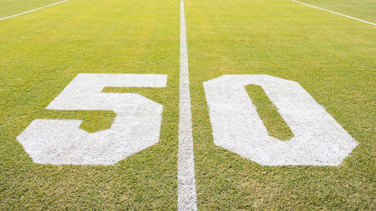 A view of the 50-yard line ...