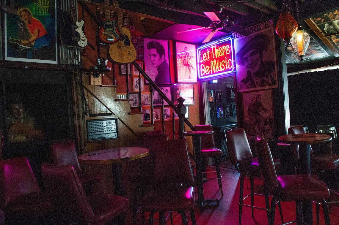 The Gospel Lounge, one of Knuckleheads’ smaller rooms, has a normal capacity of about 60 people. The room was empty earlier Wednesday night. By 9 p.m., there would be nine people.