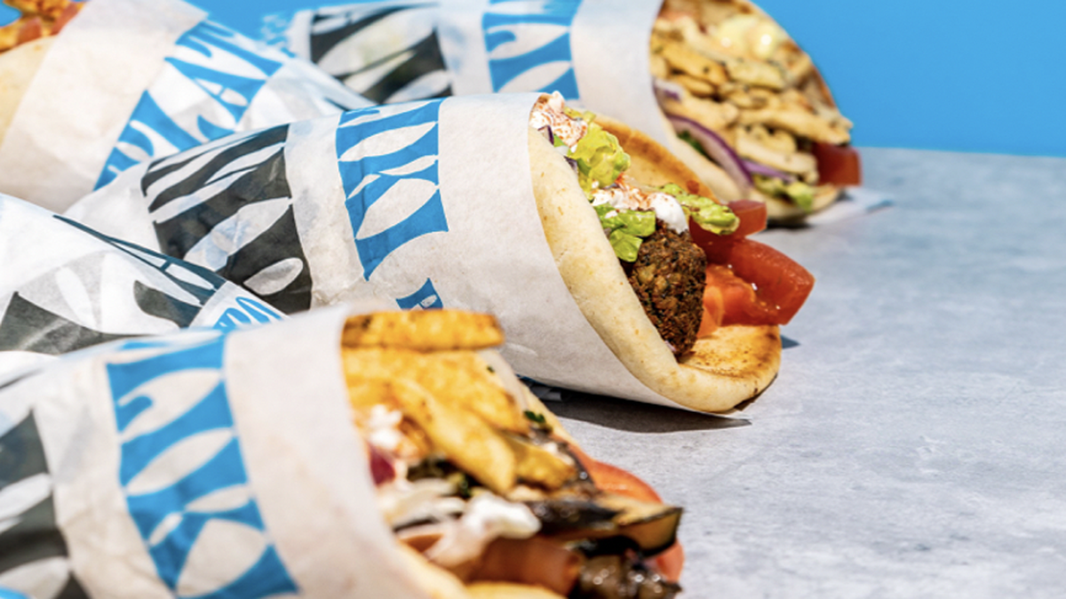 Nick the Greek’s menu includes pork belly pitas, falafel bowls, souvlakis plates and Greek salads. 