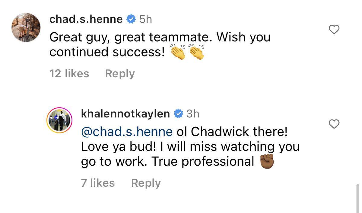 Chad Henne was happy for Saunders.