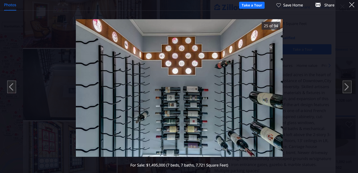 The home also has a wine vault.