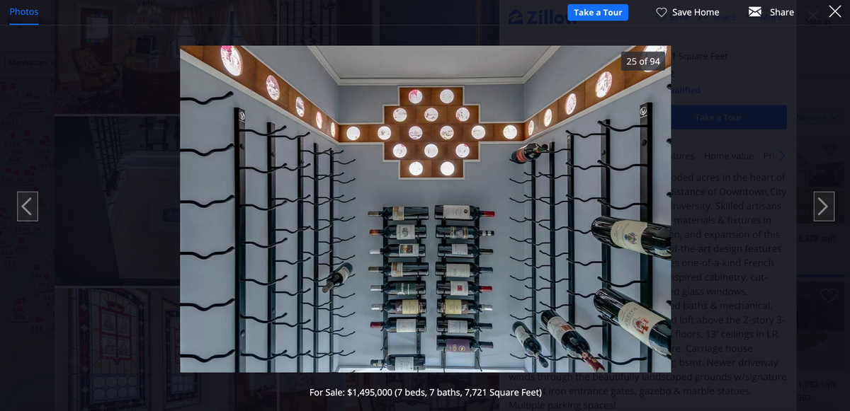 The home also has a wine vault.